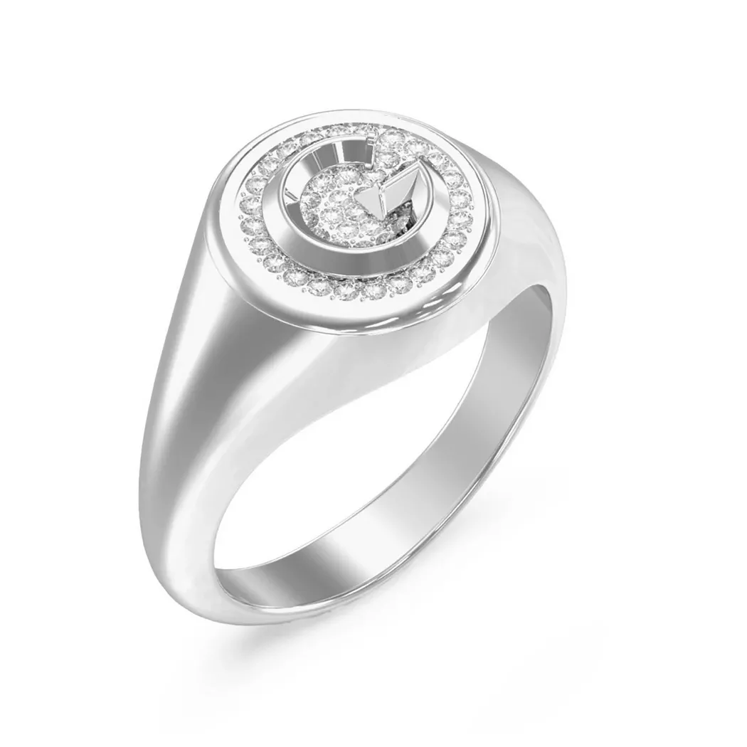 Guess - Ring, G Crystal, 54, Silber