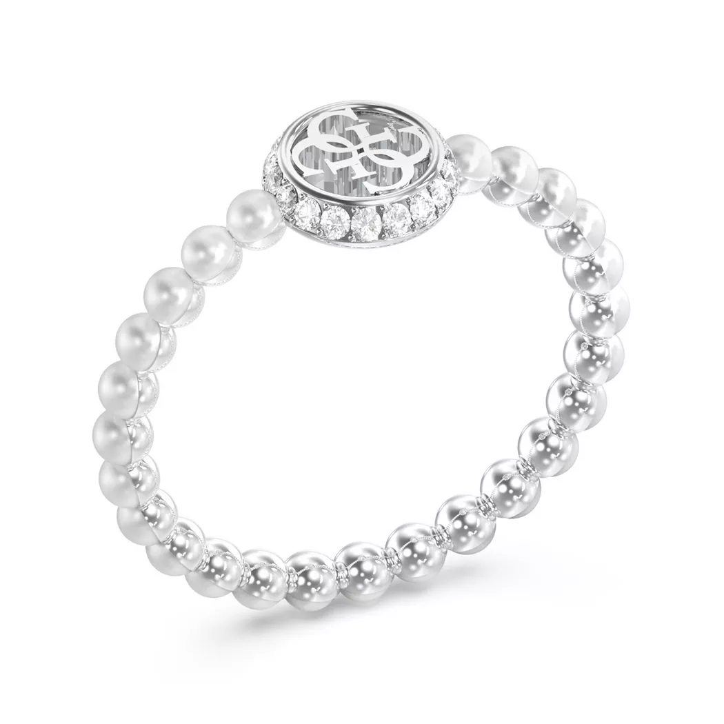 Guess - Ring, Tiny Pearly, 52, Silber