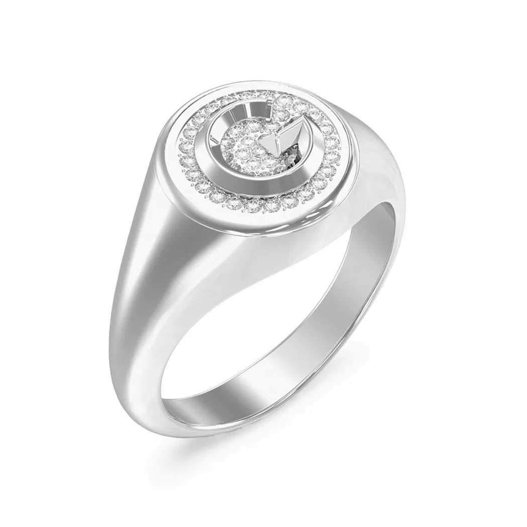 Guess - Ring, Tiny Pearly, 54, Silber