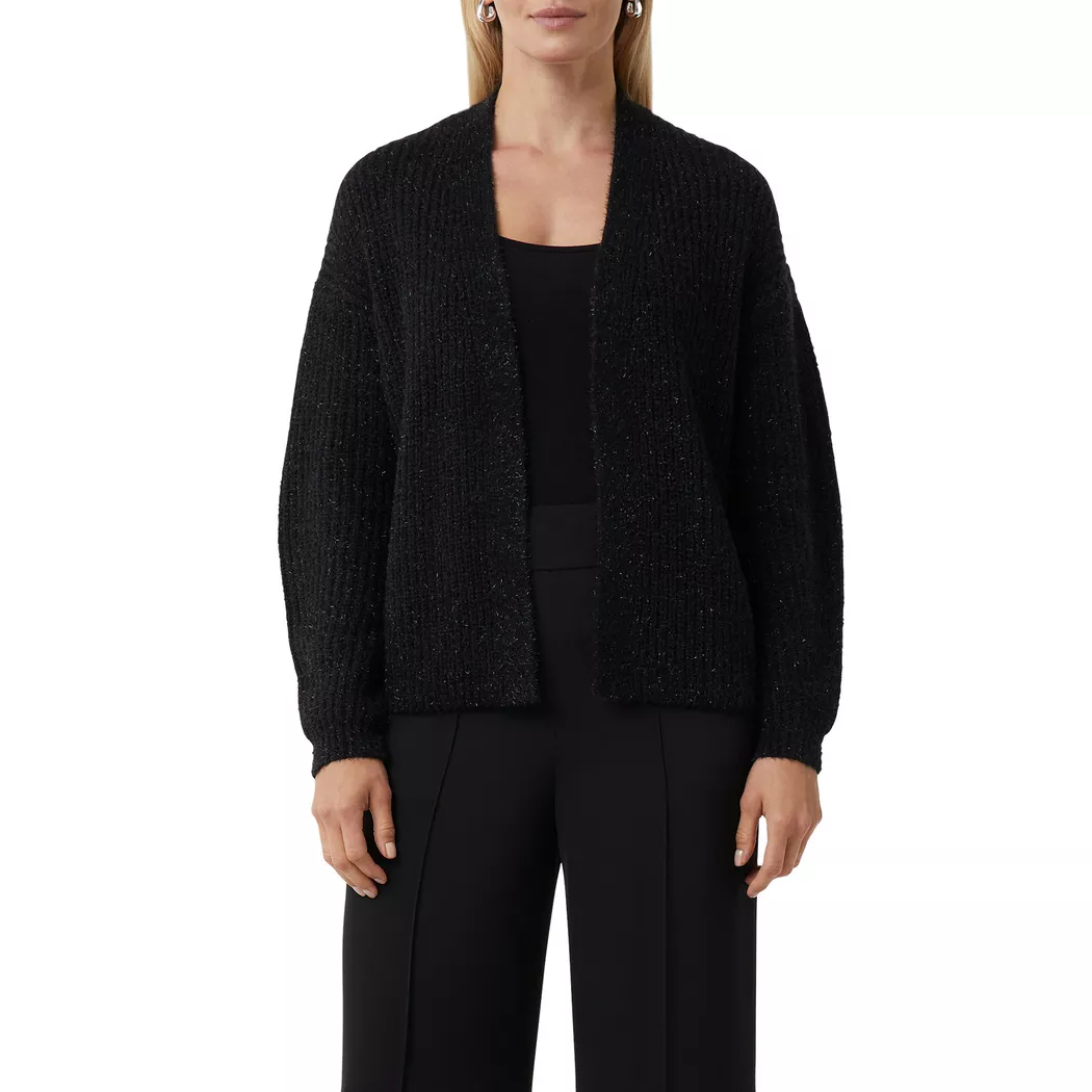 Comma - Lange Strickjacke, langarm, für Damen, Black, Größe 44