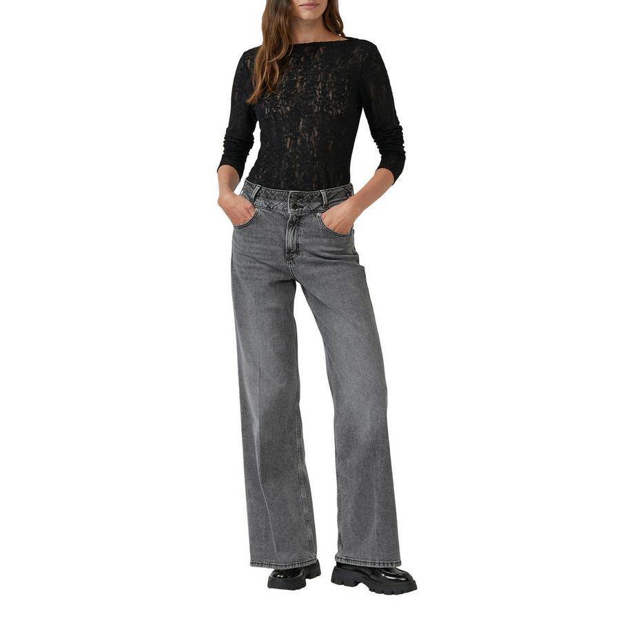 S. Oliver Red Label T-Shirt Manches Longues Slim Fit Dentelle Jersey  
