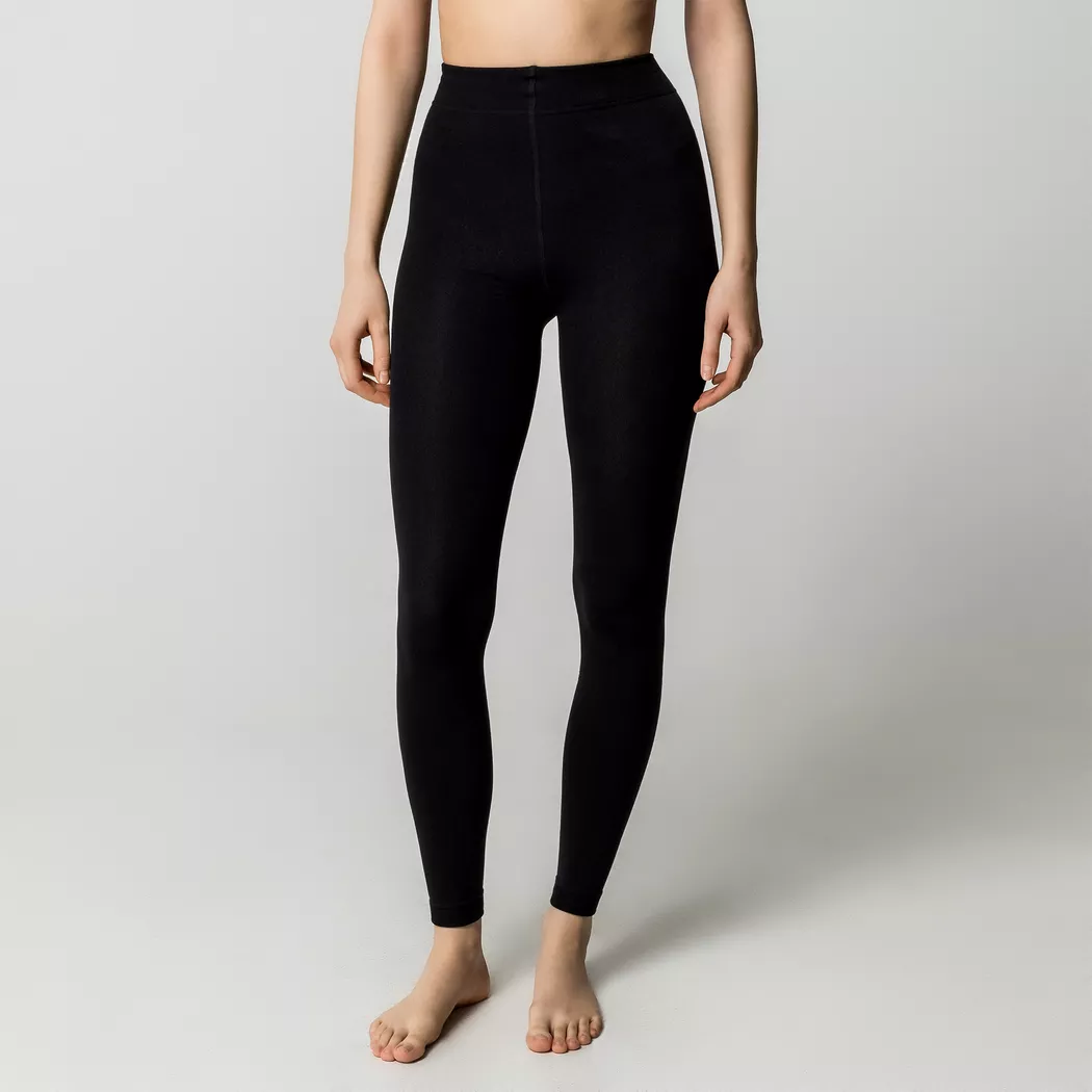 Manor Woman Gerippte Thermo Leggings Black S/M