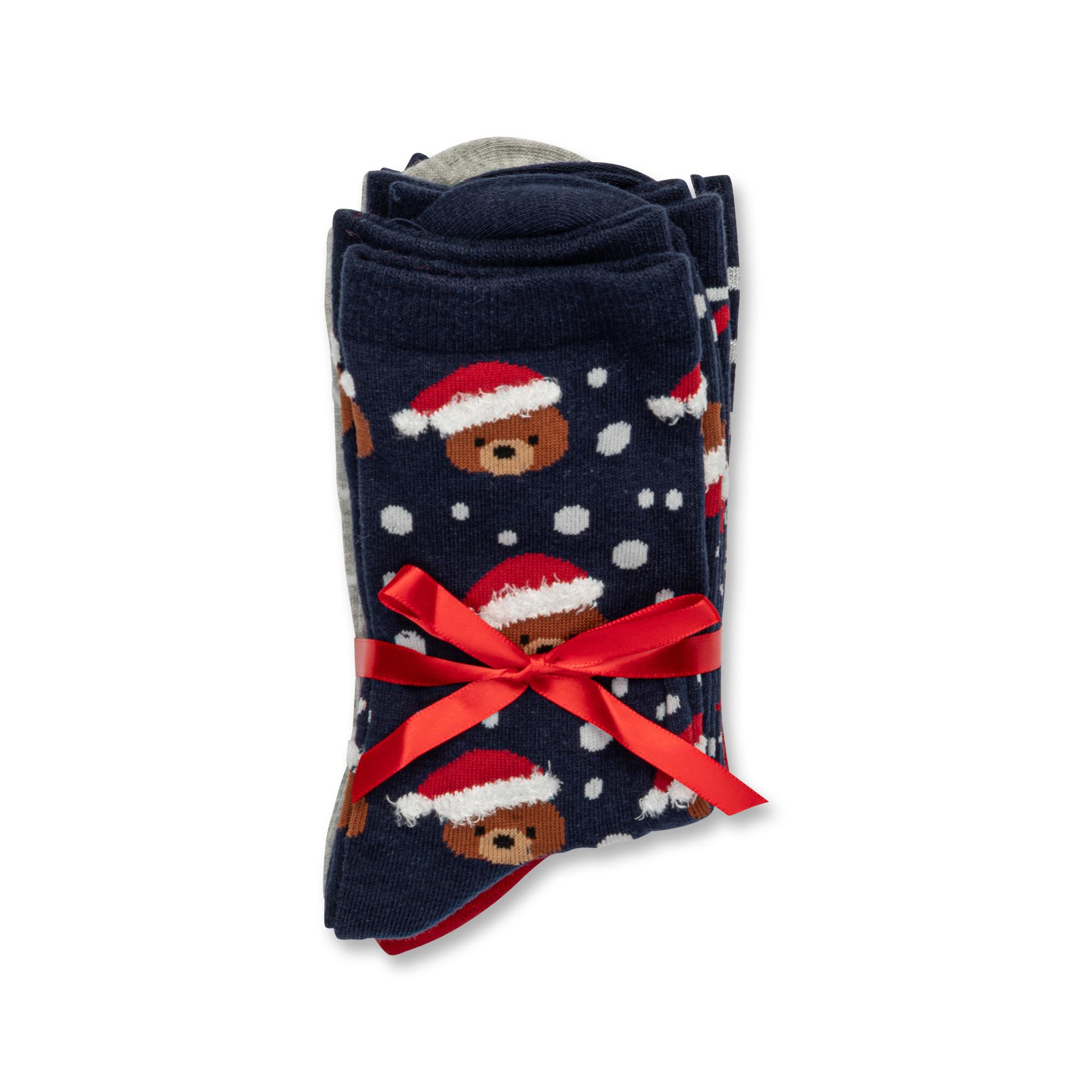 Manor Woman Christmas Multipack Santa Bear 5P Chaussettes  