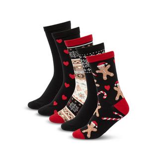 Manor Woman Christmas Multipack Gingerbread 5P Chaussettes  