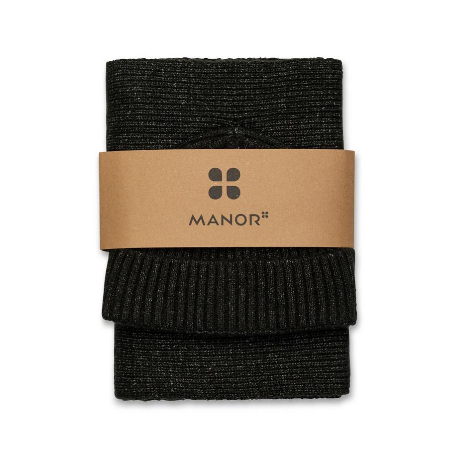 Manor Man Geripptes Schal und Beanie Geschenk Set  
