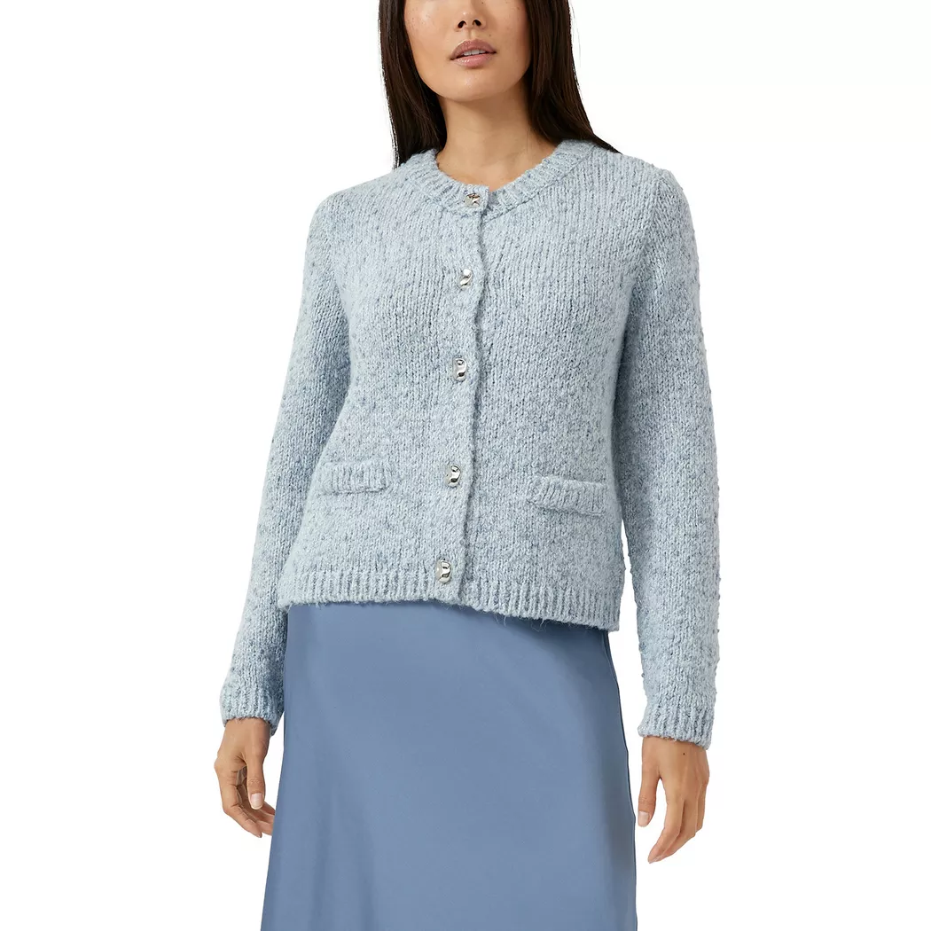 S. Oliver Black Label - Lange Strickjacke, langarm, für Damen, Blau Größe 44