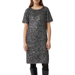 Comma Vestito Midi Paillettes Maniche Corte  