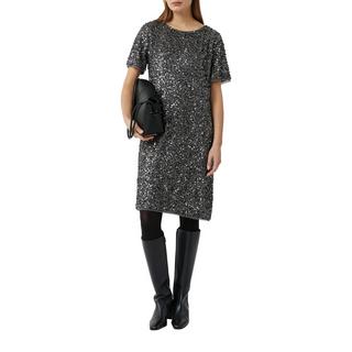 Comma Vestito Midi Paillettes Maniche Corte  