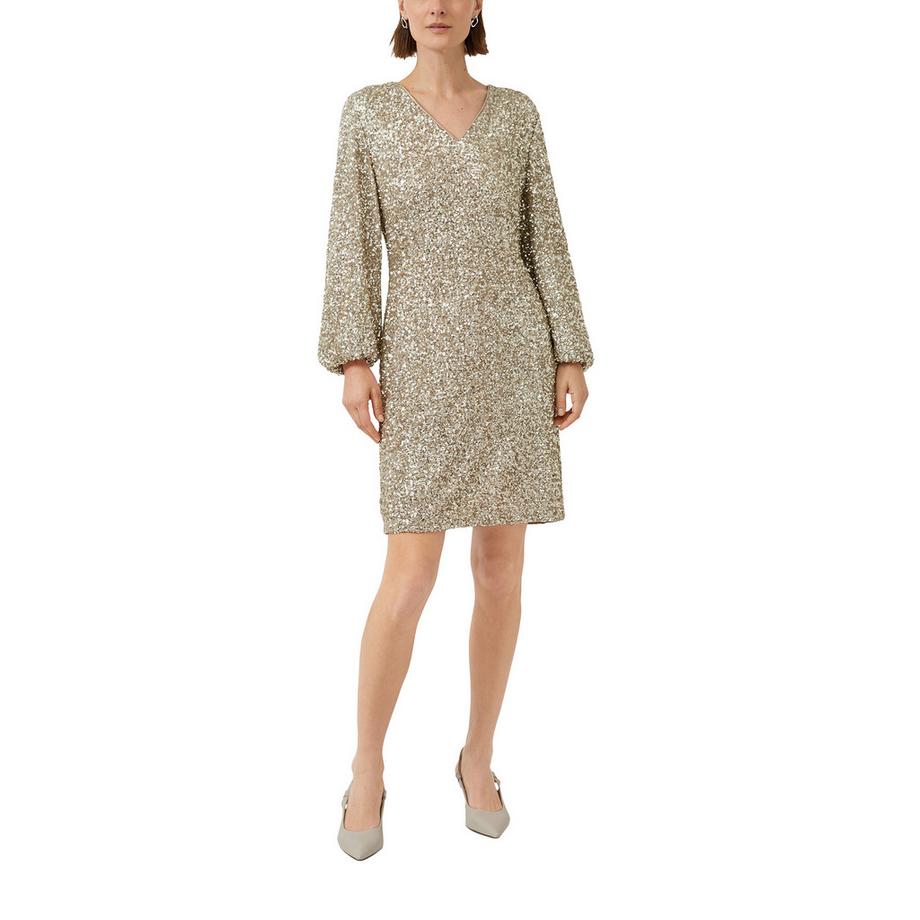 S. Oliver Black Label Pailletten Langarm Kleid  