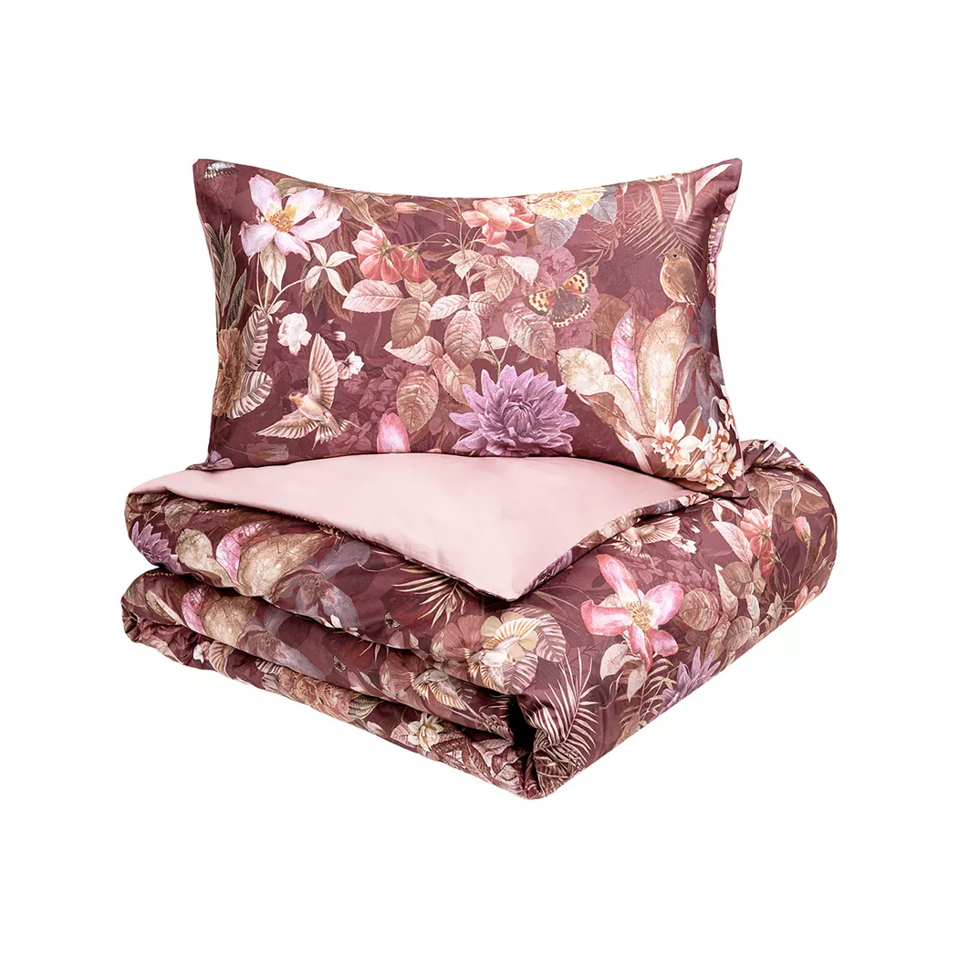 Fazzini - Duvetbezug, Protea Blumen Duvetbezug, 200 x 210 cm, Burgundy