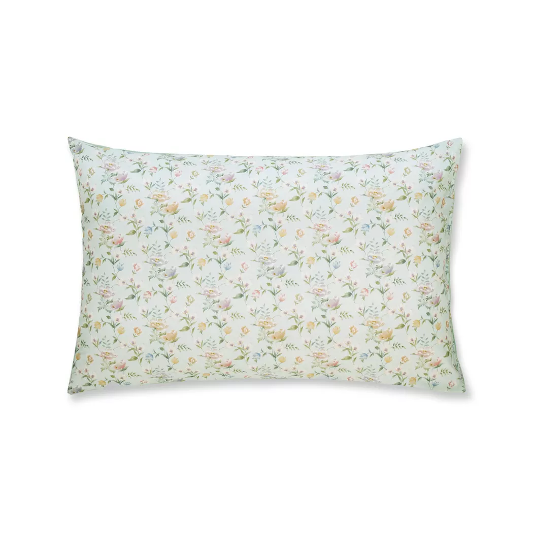 Fazzini - Kissenbezug, Cinderella Kissenbezug mit Blumenmuster, 65 x 100 cm, Aquablau