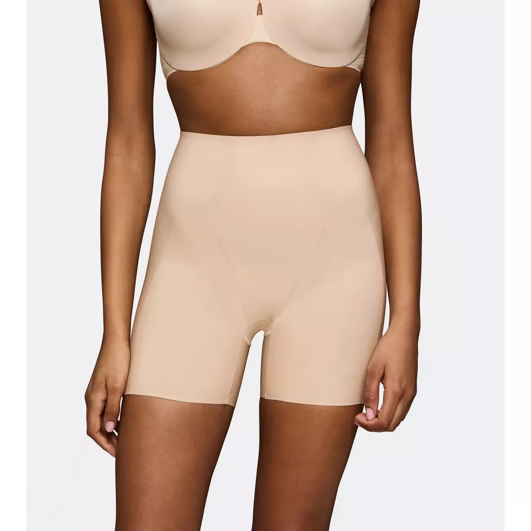 Slip TRIUMPH "Comfort Contour Highwaist String", Damen, Gr. S, beige, Microtouch, Obermaterial: 58% Polyamid, 42% Elasthan, Unterhosen Slip, flache formende Spitze 2