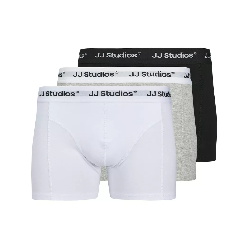 Webboxer JACK & JONES "Web-Boxershorts JACMILANO WOVEN BOXERS 3 PACK 3er Pack", Herren, Gr. XL, schwarz (schwarz, grau), Obermaterial: 100% Baumwolle CO., Unterhosen 7