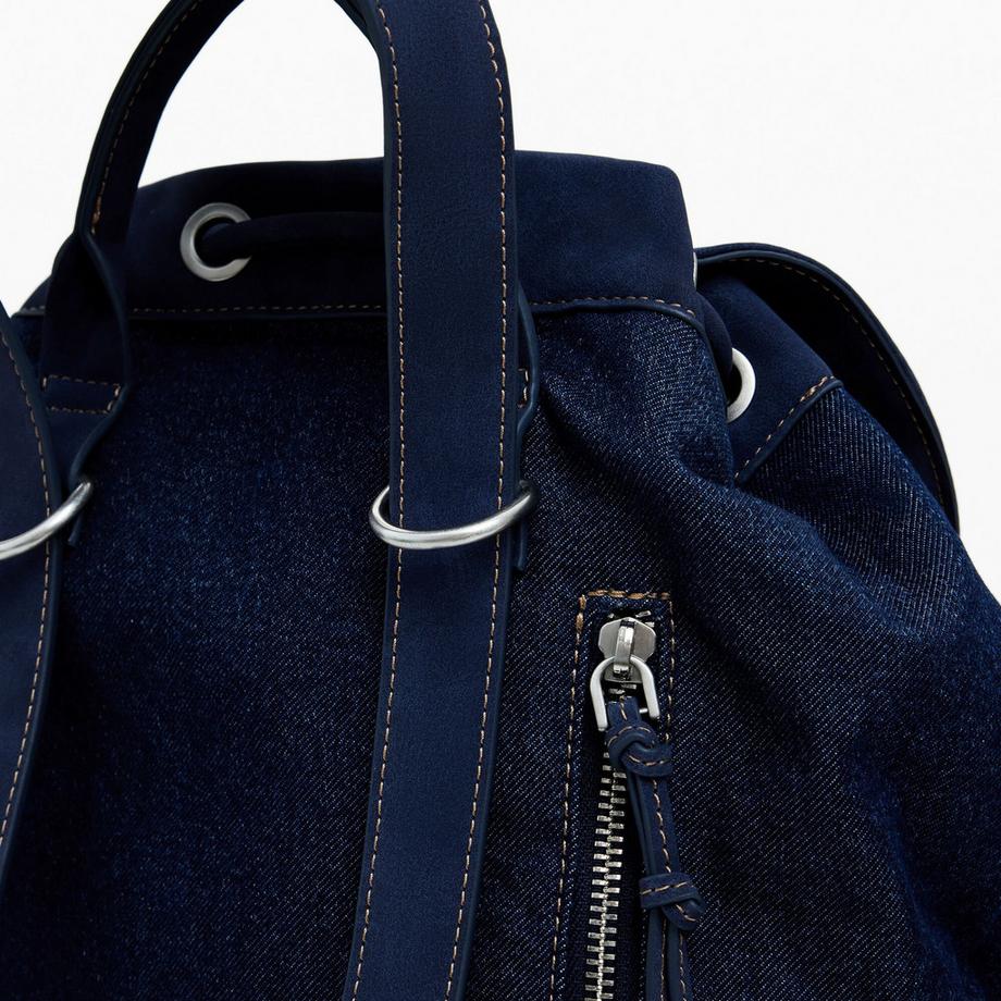 Desigual Sac à dos en denim avec fermeture à boucle  