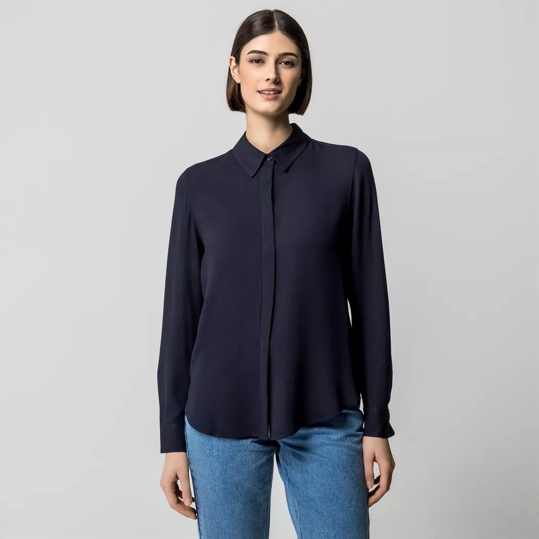 Manor Woman - Bluse, für Damen, Dunkelblau, Größe 36 2