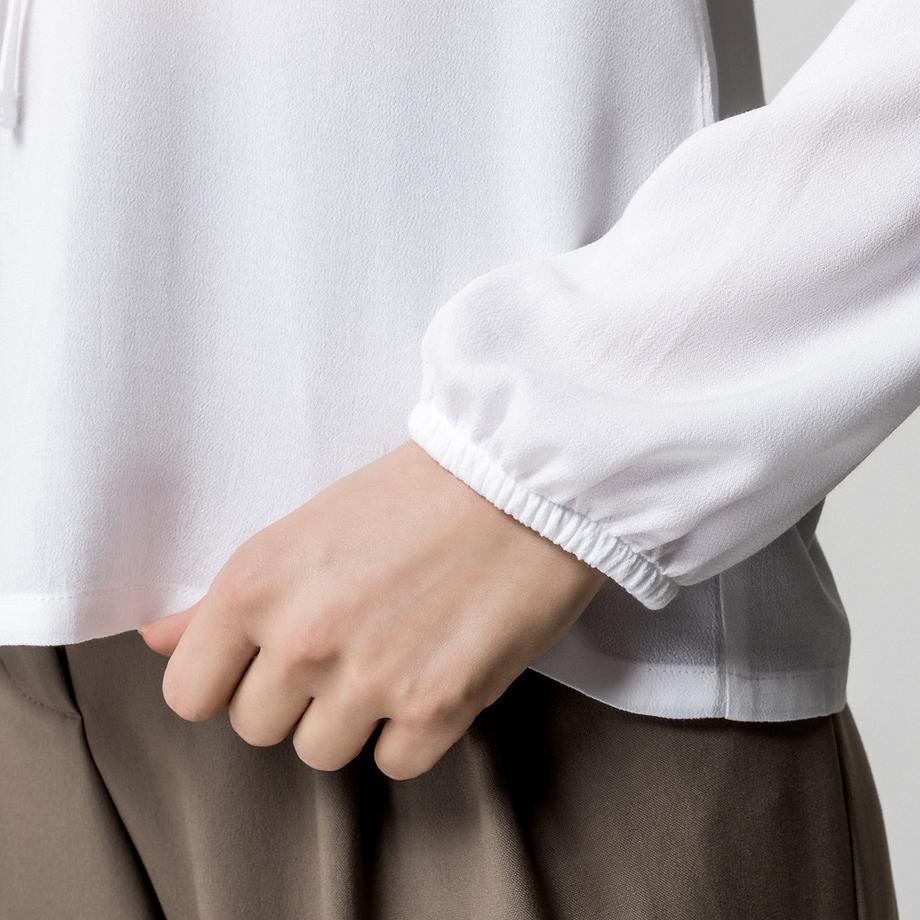 Manor Woman Chemisier à manches longues avec col montant à volants  