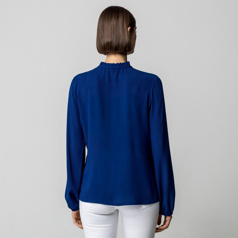 Manor Woman Langarmbluse mit Rüschen Stehkragen  