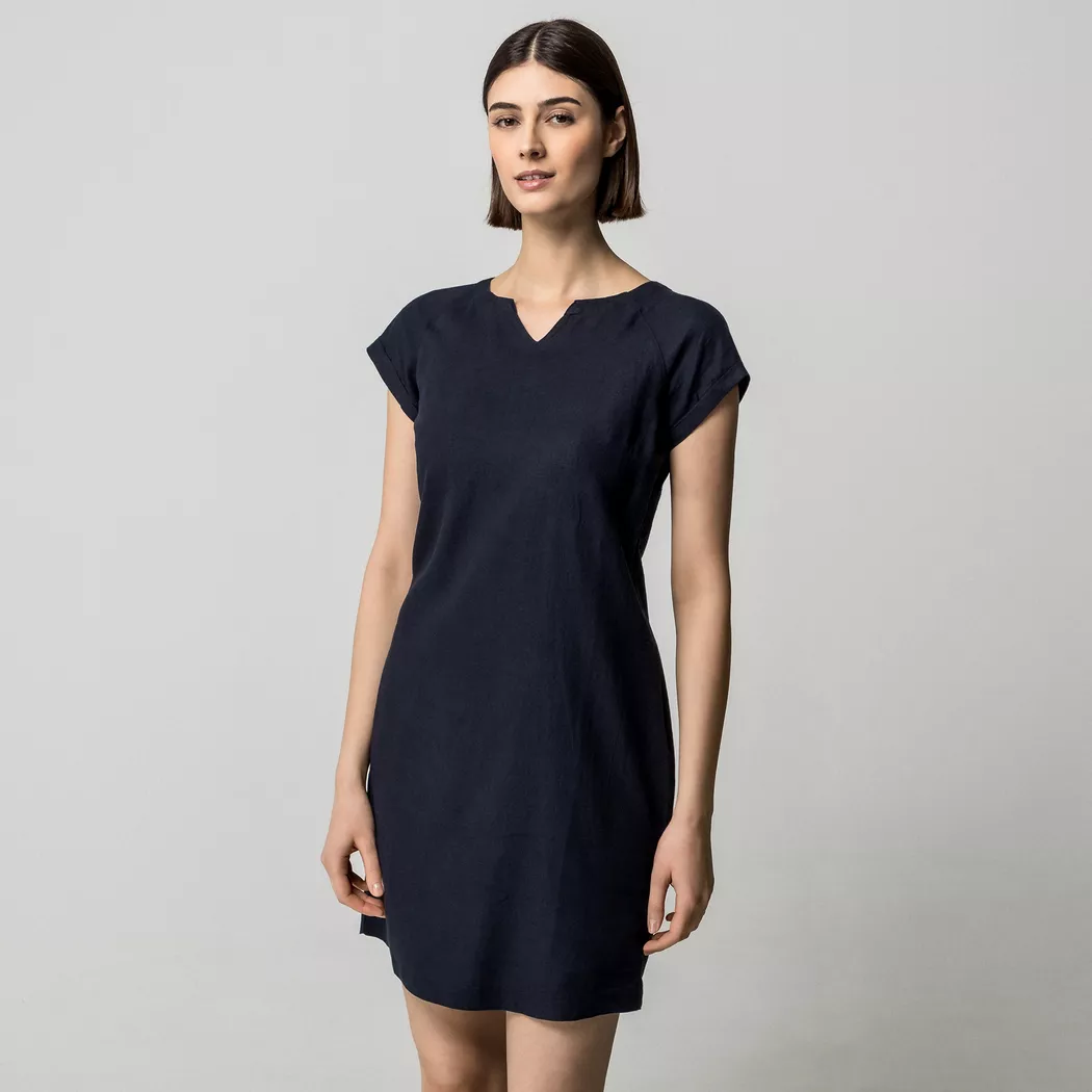 Manor Woman - Leinenkleid, für Damen, Dunkelblau, Größe 42