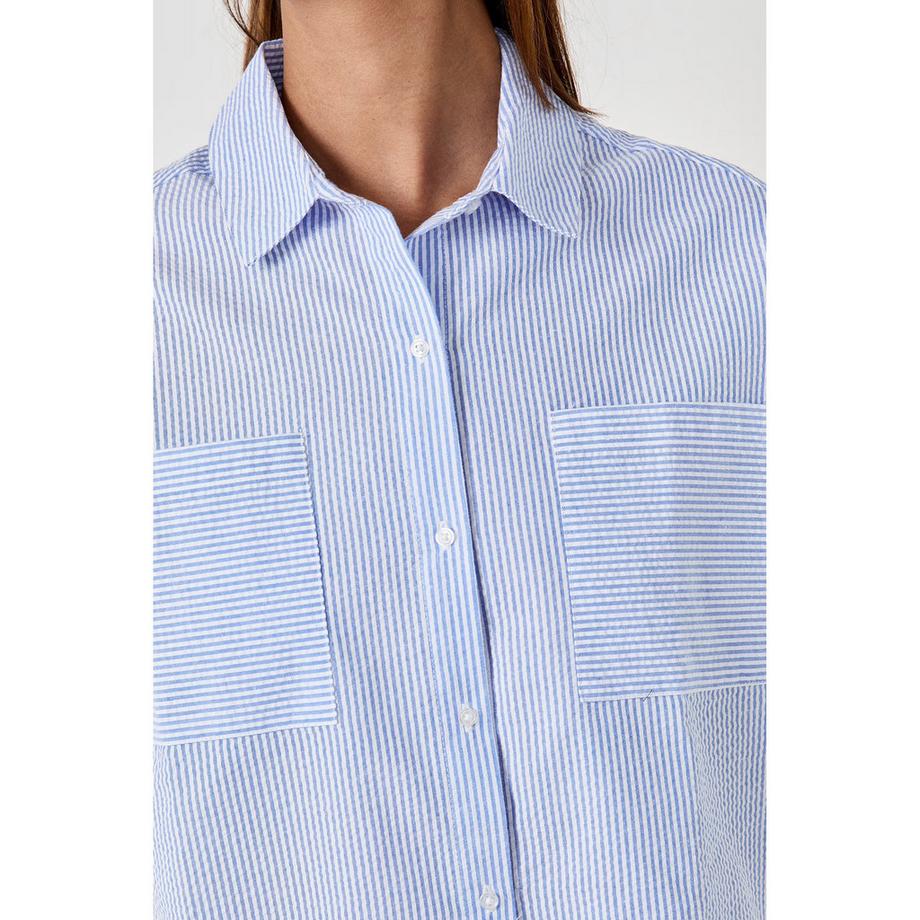 Etam Camicia a Righe Maniche Corte  