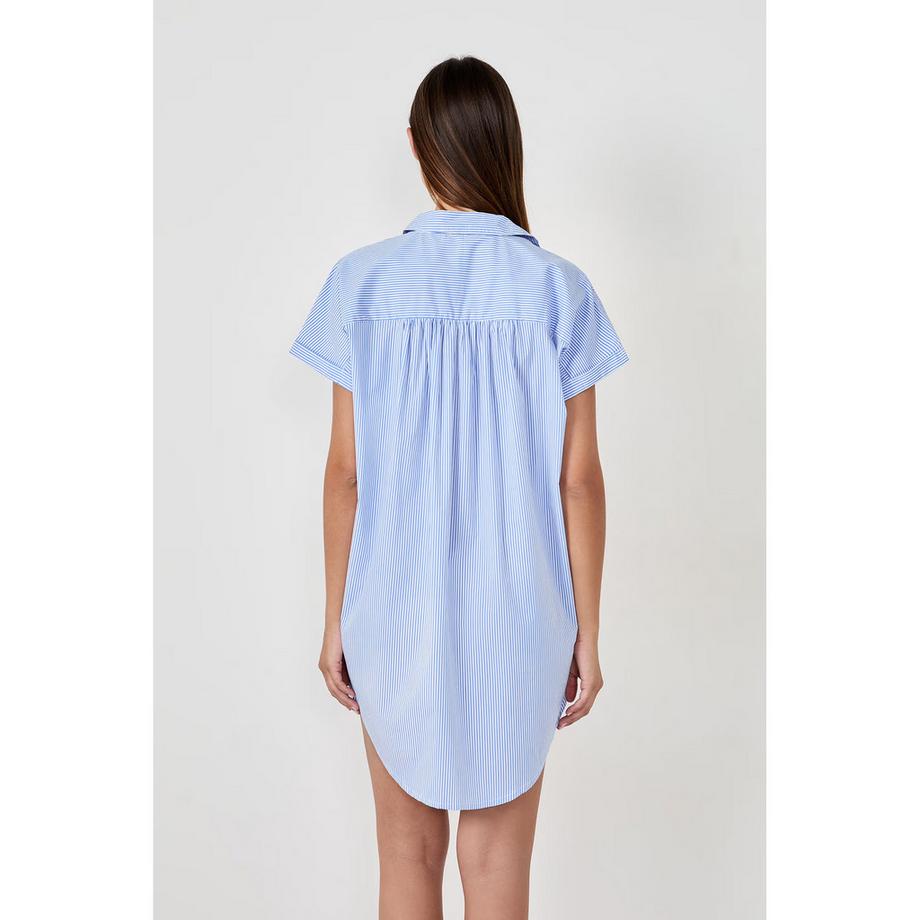 Etam Chemise de nuit rayée à manches courtes  