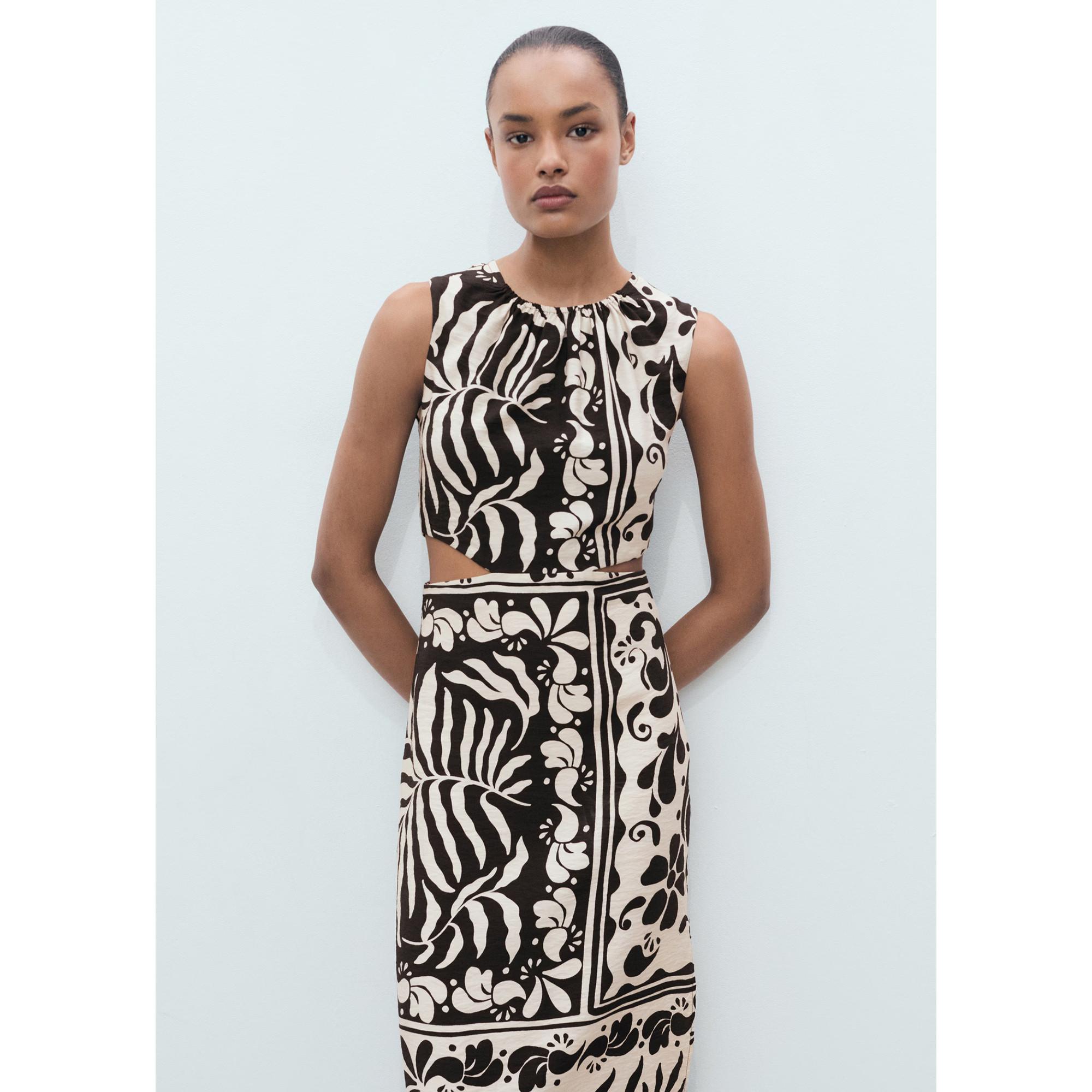 MANGO Olimpio Robe Midi Sans Manches À Découpes  