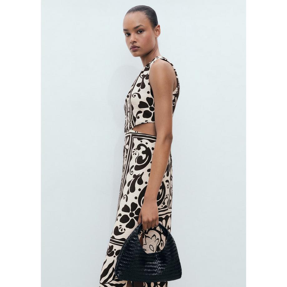 MANGO Olimpio Abito Midi Senza Maniche Cut-Out  