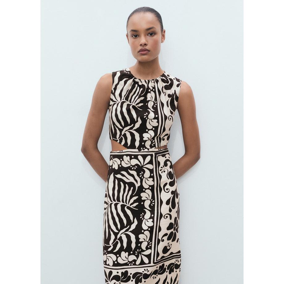 MANGO Olimpio Abito Midi Senza Maniche Cut-Out  