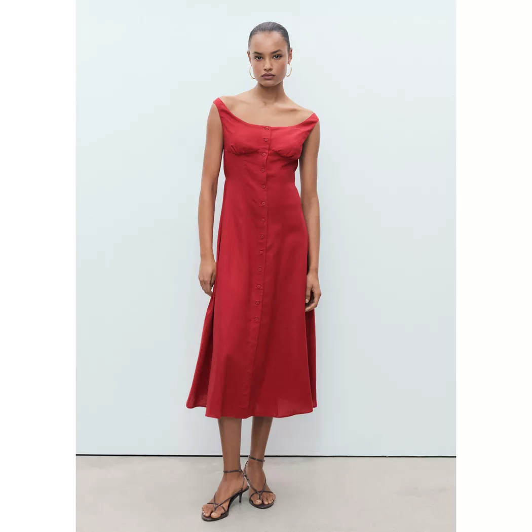 Mango - Kleid, für Damen, Terracotta, Größe L