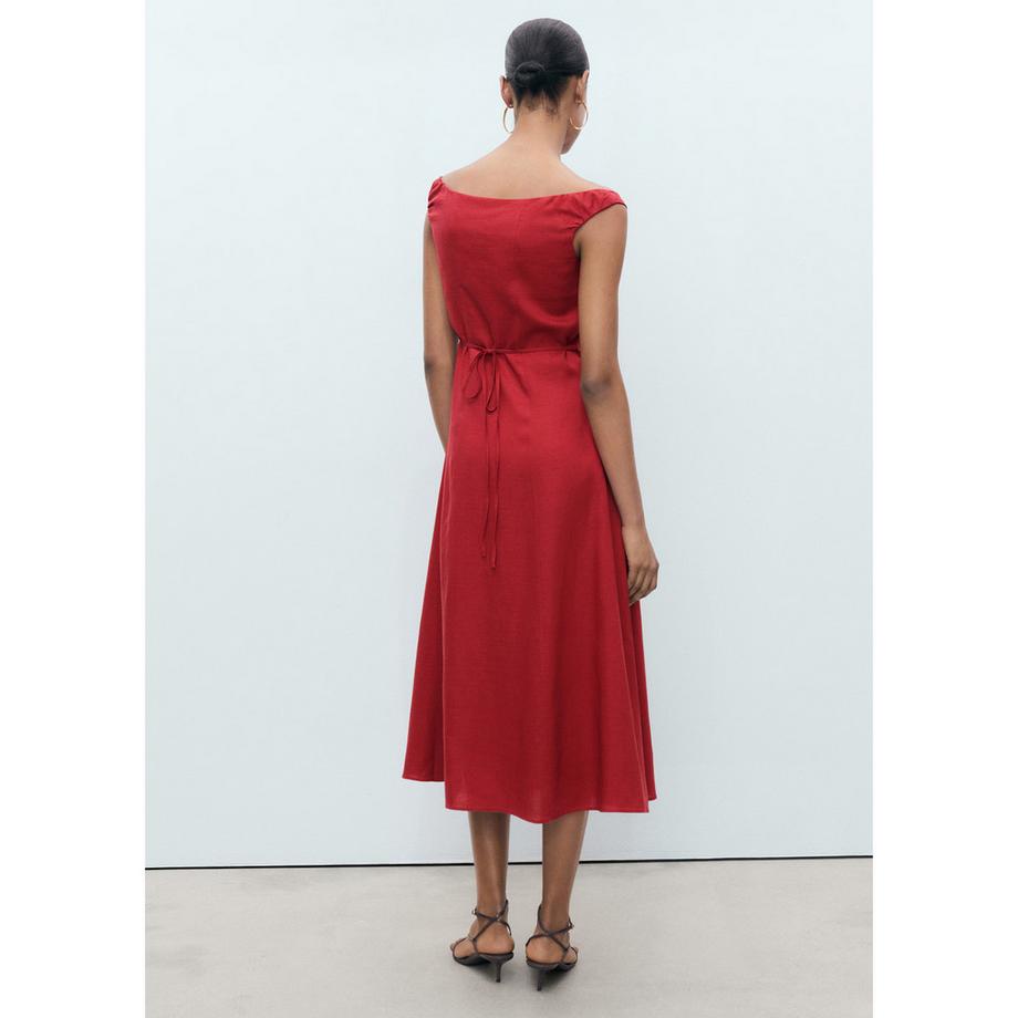 MANGO Bliss Robe Midi Sans Manches Col Bateau  