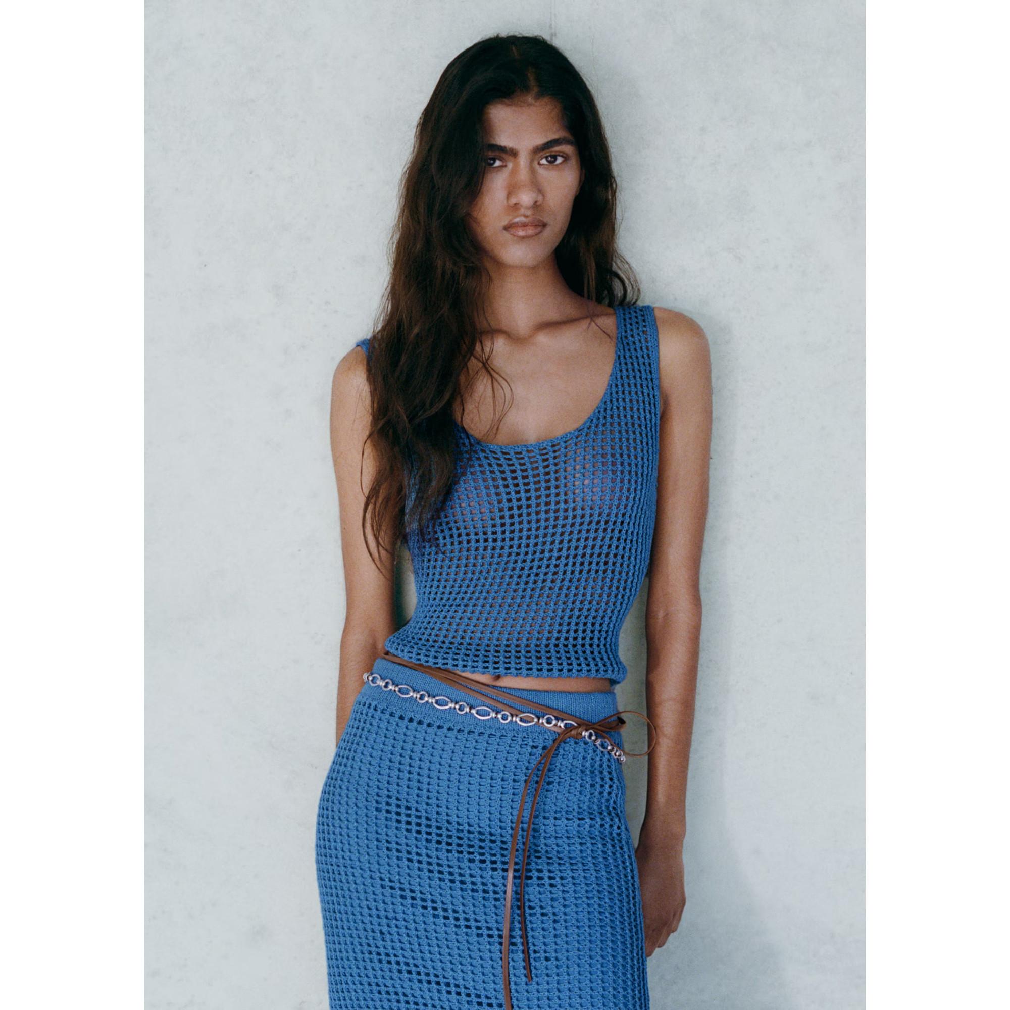 MANGO Fabri Top Court Tricot Sans Manches  