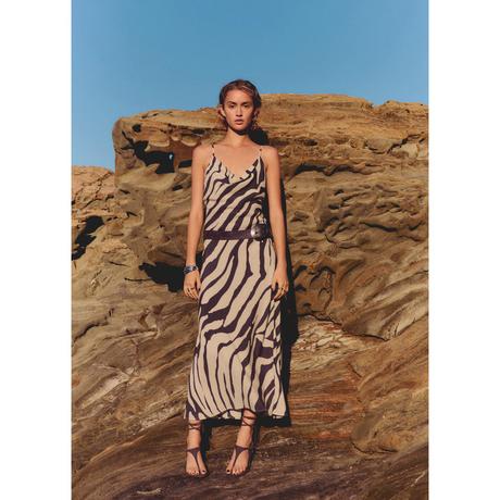 MANGO Koni Zebra Print Midikleid  