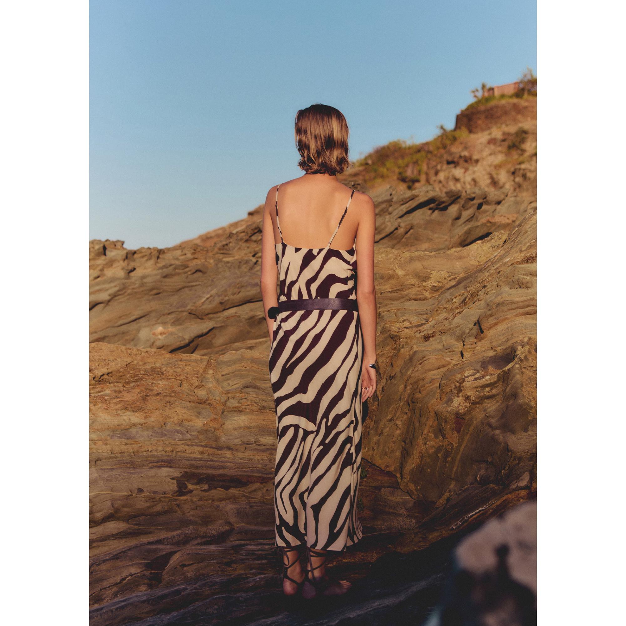 MANGO Koni Zebra Print Midikleid  