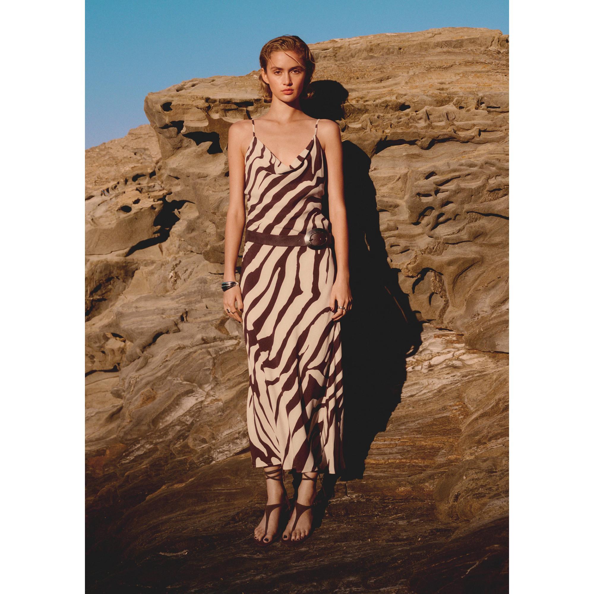 MANGO Koni Zebra Print Midikleid  