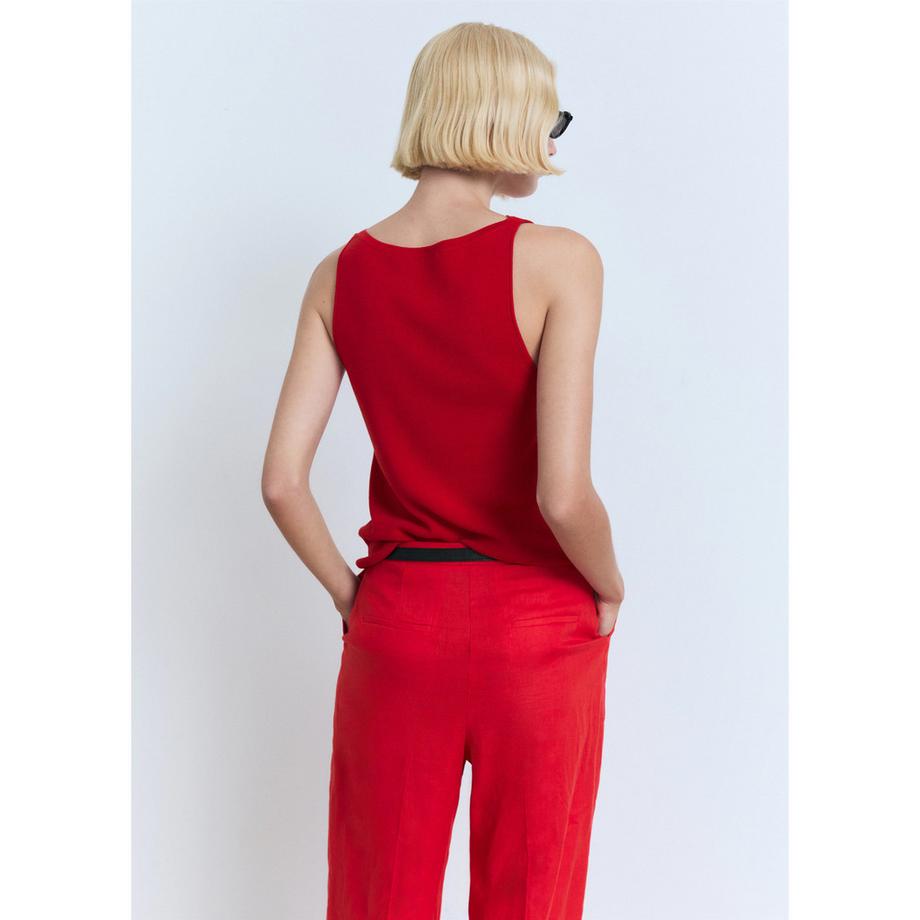 MANGO Suenyo Top Senza Maniche Scollo a Barca  