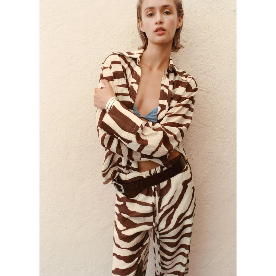 MANGO Koni Camicetta Stampa Zebrata  