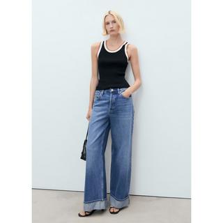 MANGO CROCHI Débardeur Côtelé Rayé  