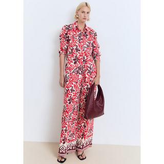 MANGO Julia Pantalon Large à Motif Floral  