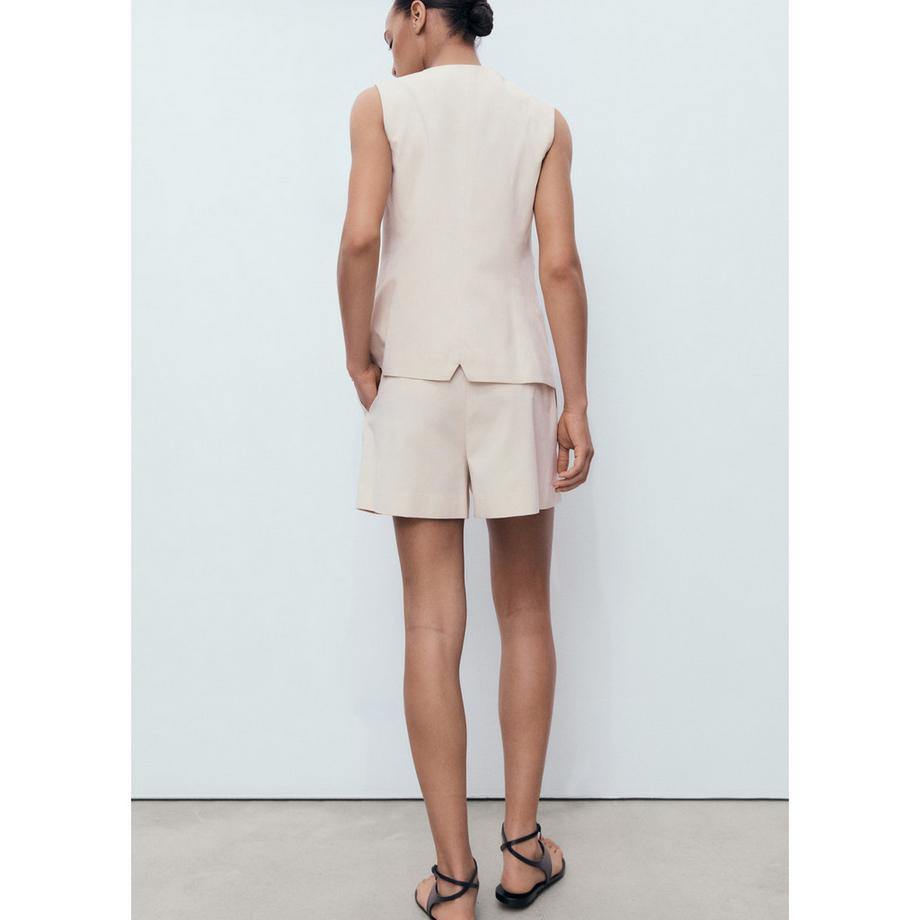 MANGO Greta Pantaloncini Plissettati Straight Fit  