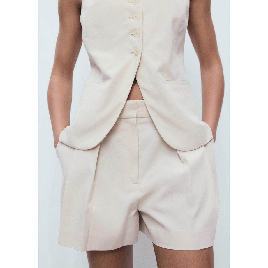 MANGO Greta Pantaloncini Plissettati Straight Fit  