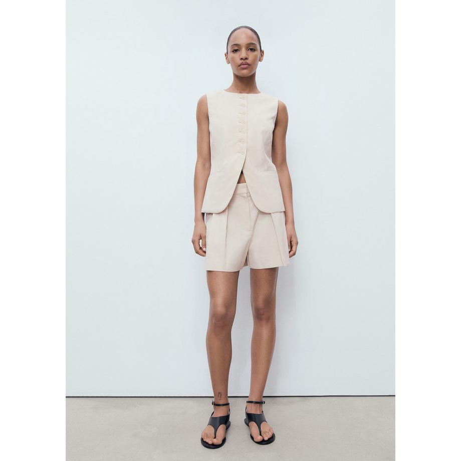 MANGO Greta Pantaloncini Plissettati Straight Fit  