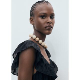 MANGO Ramona V-Ausschnitt Rüschen Maxikleid  