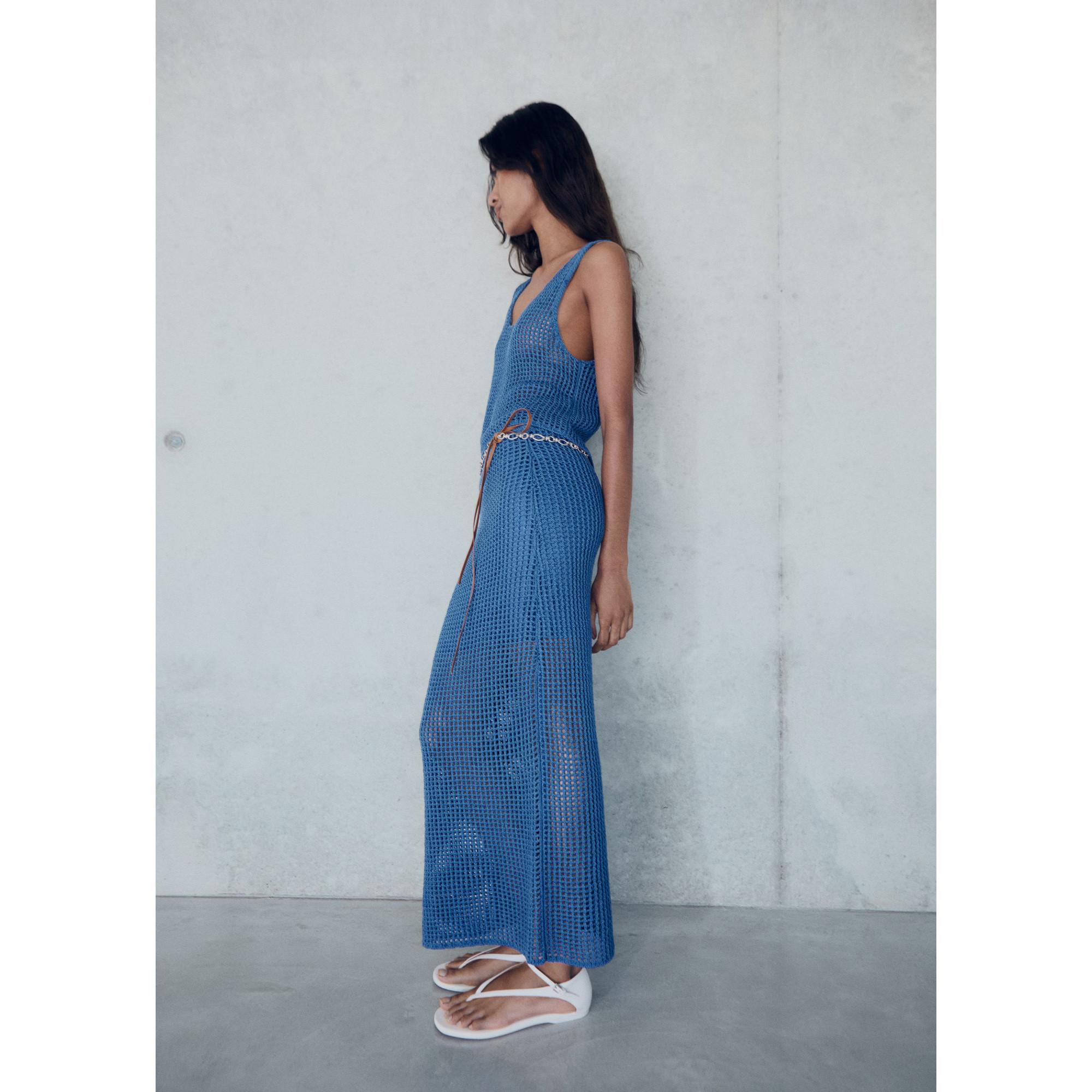 MANGO Fabri Häkelstrick Maxirock  