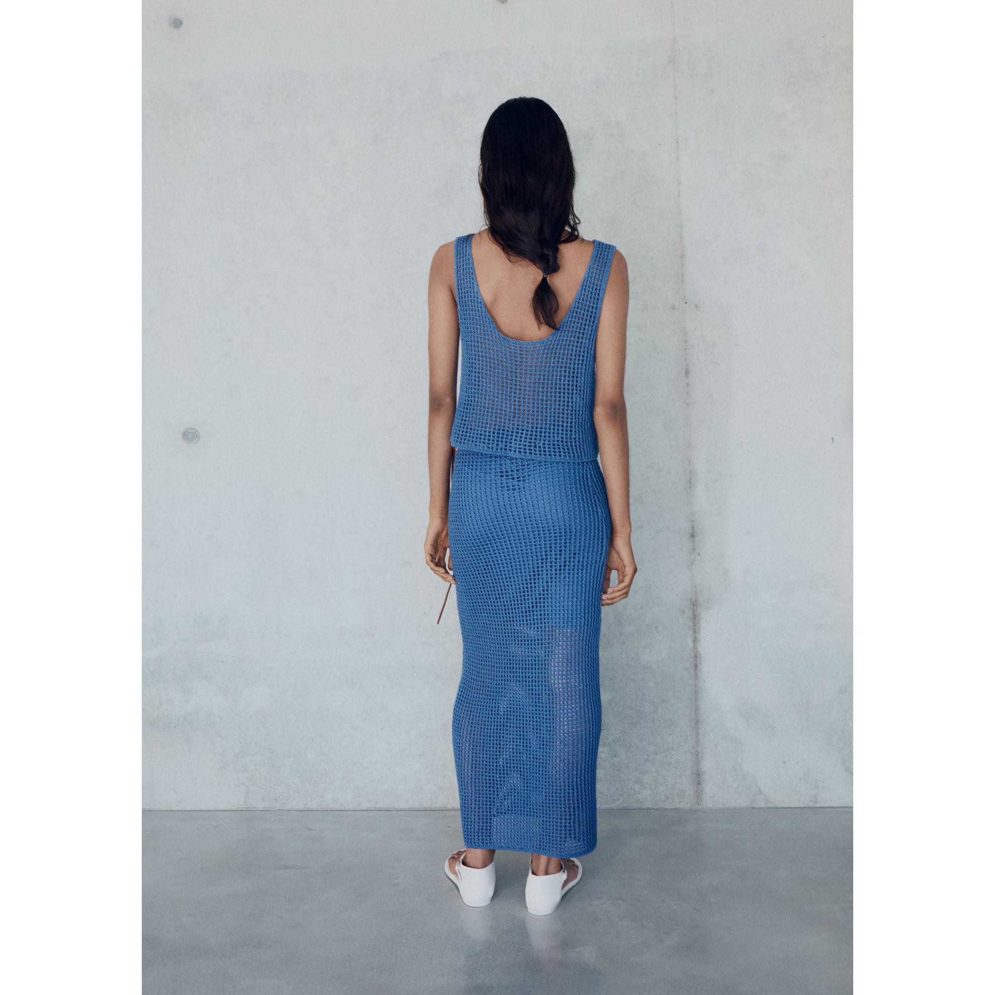 MANGO Fabri Häkelstrick Maxirock  