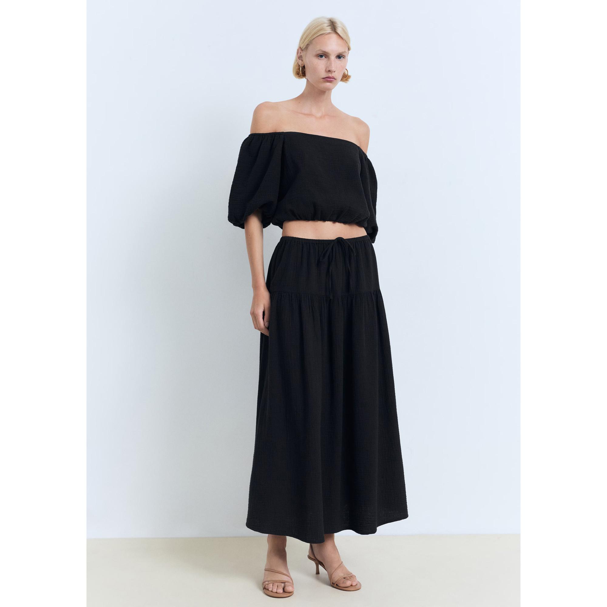 MANGO KIMOLOS Jupe Longue Étagée  