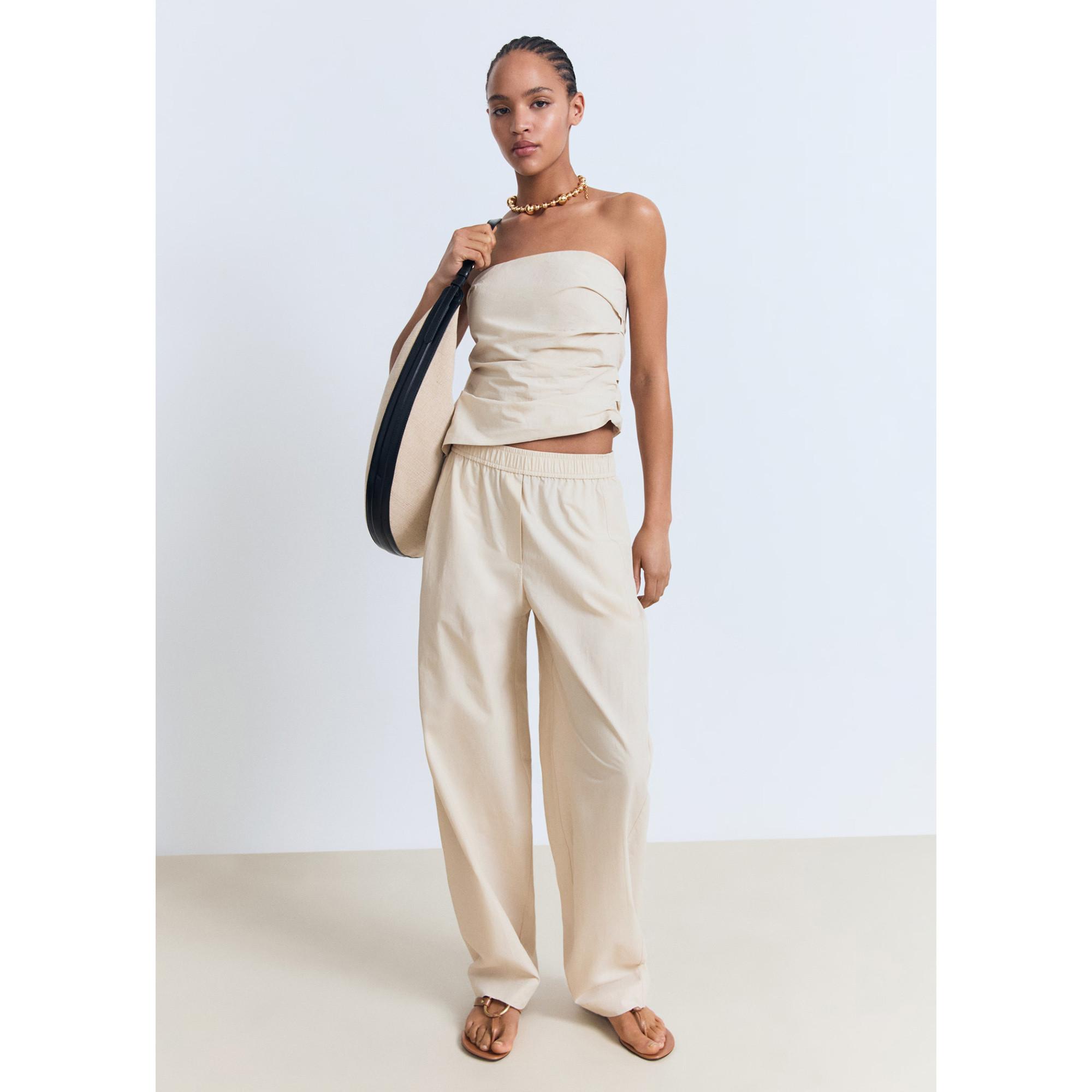 MANGO Willy Paperbag Straight Leg Hose  