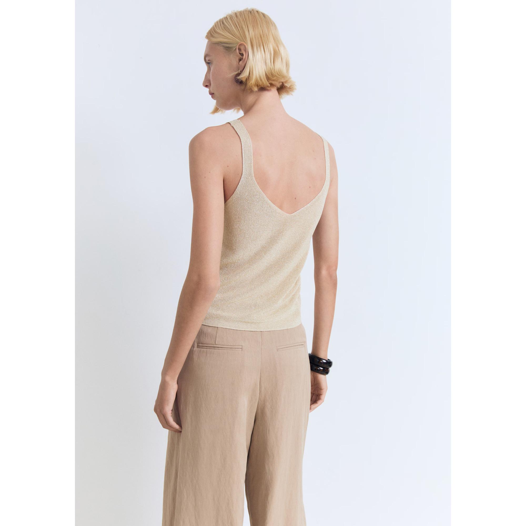 MANGO Kling Top Tricot Sans Manches Col V  