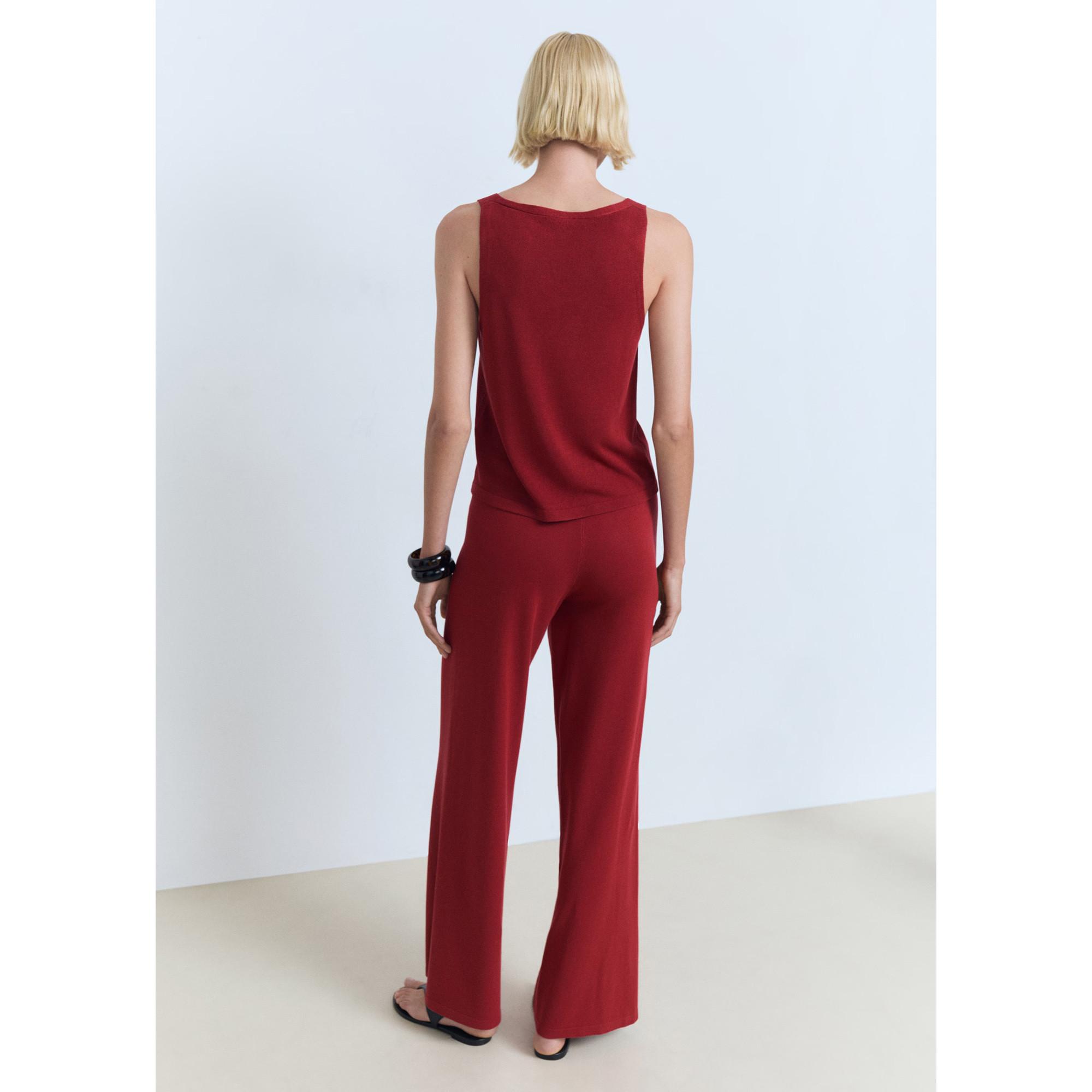 MANGO VELLA Pantalon Droit Maille Fine  