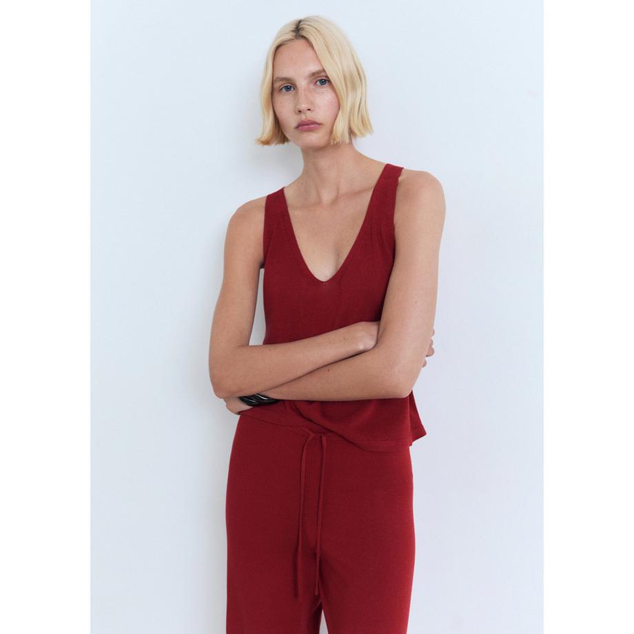 MANGO VELLA Gerade Strickhose  