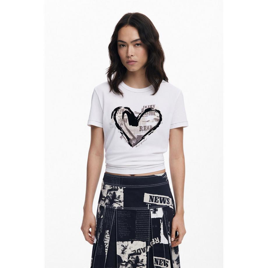 Desigual T-Shirt Imprimé Cœur  
