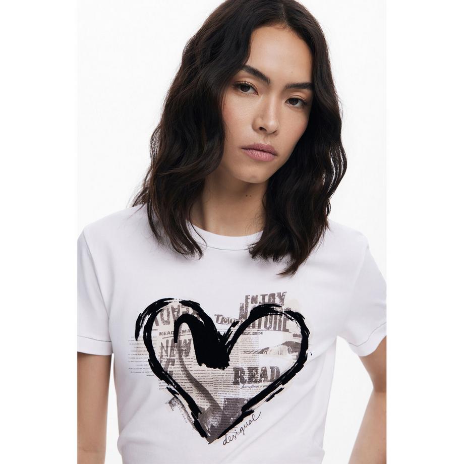 Desigual T-Shirt Imprimé Cœur  